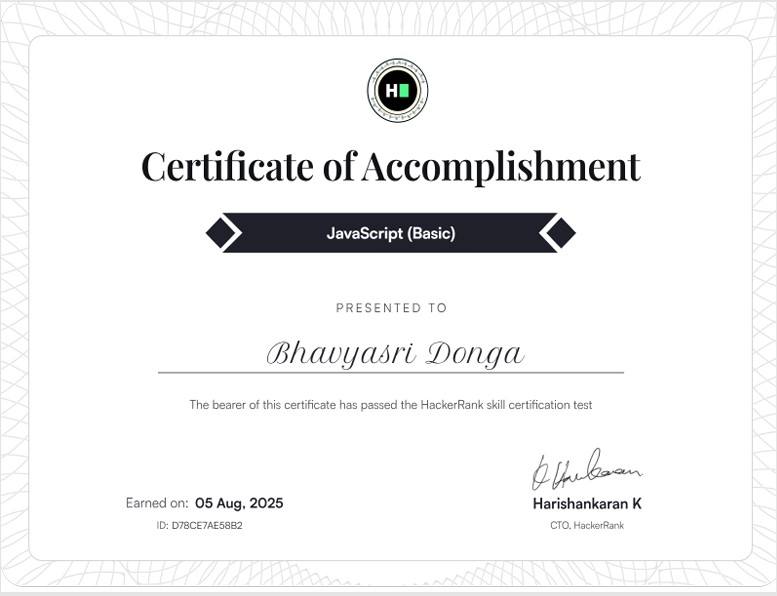 JS Certificate